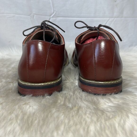 Bruno Marc Prince Brown Leather Oxfords Sz 9 - Picture 3 of 6